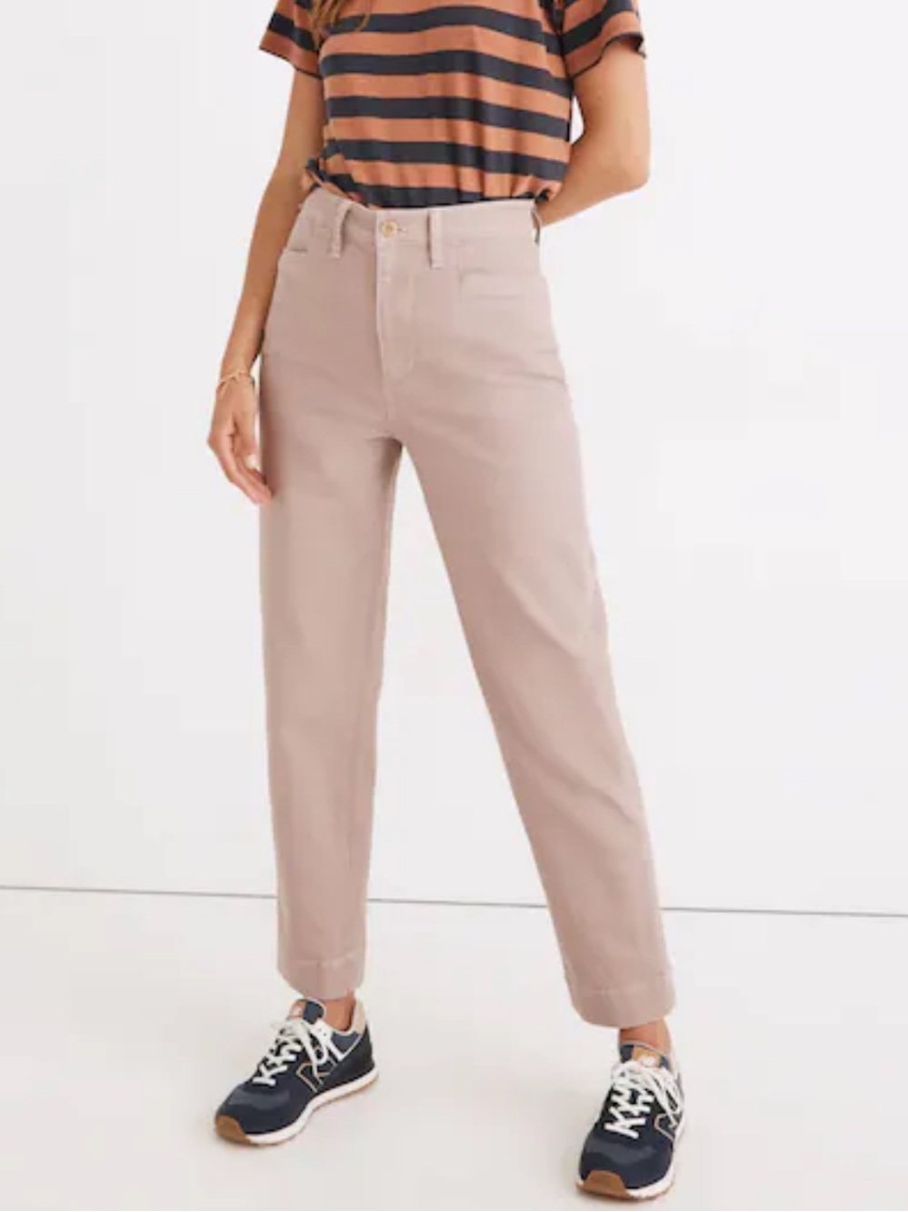 Madewell Slim Emmett Pants 25 Vintage Petal Pink Cropped Tapered